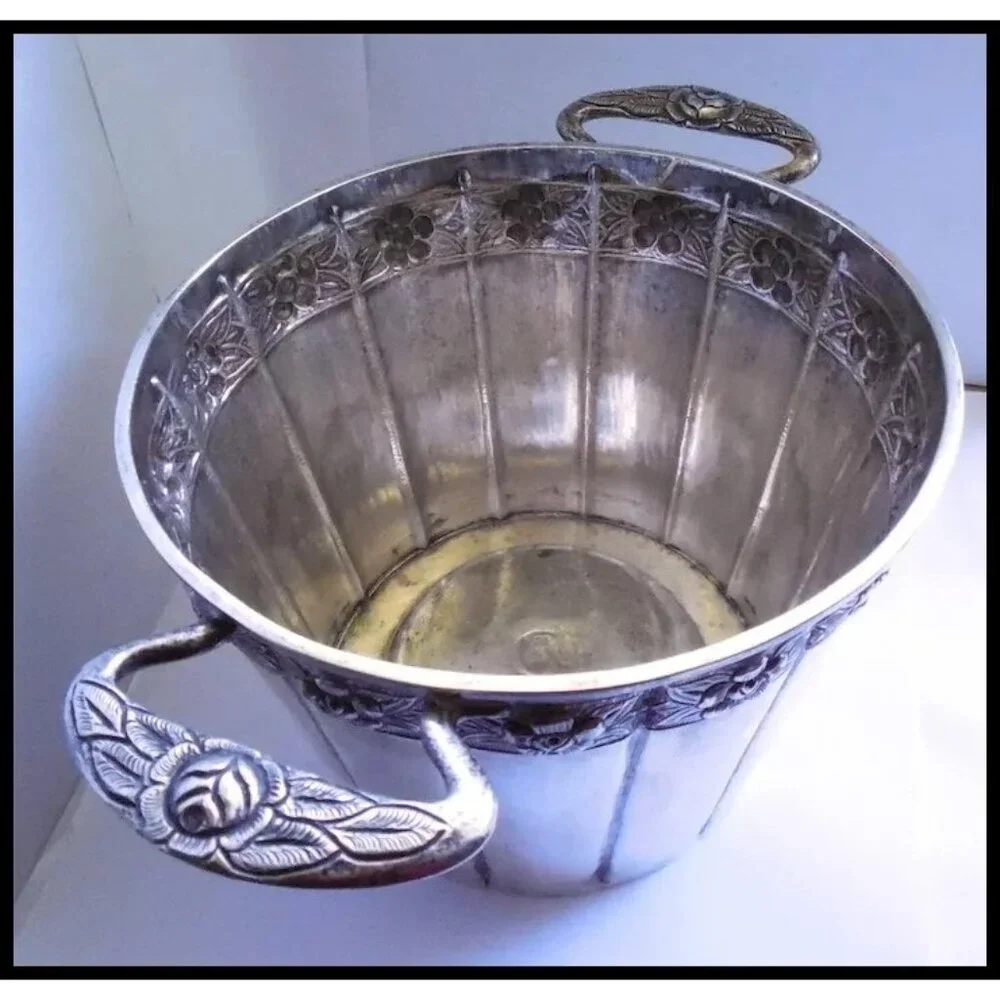 Vintage Mexican Sterling Silver Ice Bucket Signed Vigueras - 769.7 grams